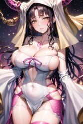 1girls 2023 ai_generated anime_nose black_hair breasts fate/grand_order fate_(series) female hips horned_female horned_humanoid horns huge_breasts light-skinned_female light_skin long_hair sesshouin_kiara stable_diffusion thick_thighs thighs wide_hips yellow_eyes