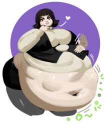 1girls ambiguous_pred bbw belly_bulge big_belly big_belly_bulge brown_hair brunette_hair digestion digestion_noises exposed_belly female_pred looking_at_viewer makoto_niijima obese patting_belly persona persona_5 red_eyes satisfied satisfied_look smug smug_face ssbbw struggling struggling_prey thesonier103 vore vore_belly willing_pred