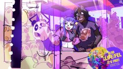 advertisement arcade bear braden_bear_(damastershake1) claw_machine date digital_media_(artwork) duo female giant_panda hi_res humanoid kenno_arkkan male mammal soph_(my_life_with_fel)