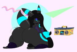 1girls ass big_ass big_breasts breasts bubble_butt cinderdraws eeveelution female female_only gold_boombox_(prevence) huge_ass nintendo pokémon_(species) pokemon pokemon_(species) solo solo_female twerking umbreon