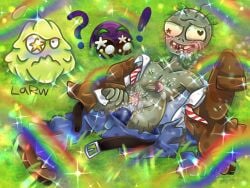 1boy balls blush breasts browncoat_zombie_(pvz) cum cuntboy ejaculation erection full-package_cuntboy herm hermaphrodite intersex lactation larw_love male male_lactation maleherm masturbation multi_genitalia nipples penis plant plants_vs_zombies pussy pvz solo what zombie zombie_(pvz)