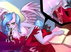 1boy 1girls 69_position absurd_res angel anthro anthrofied bodily_fluids bronie caliluminos cum duo eating equid equine fellatio female friendship_is_magic genital_fluids hasbro hi_res horse invalid_tag male male/female mammal my_little_pony oral patreon pegasus penile pony sex wings ych