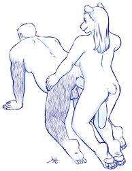 2020 all_fours anthro anthro_penetrating anthro_penetrating_human anthro_penetrating_male aogami balls bear big_clitoris body_hair breasts clitoris duo futanari genitals gynomorph gynomorph/male gynomorph_penetrating gynomorph_penetrating_male hair hairy hairy_arms hairy_balls hairy_legs herm herm/male herm_penetrating herm_penetrating_male hip_grab huge_clitoris human human_on_anthro human_penetrated hyper hyper_clitoris hyper_genitalia intersex intersex/male intersex_penetrating intersex_penetrating_male interspecies kneeling male male_penetrated mammal monochrome nude overweight overweight_human overweight_male penetration sex trisha_lucato