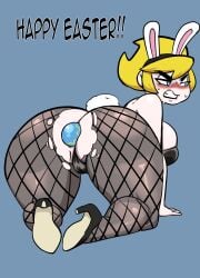 aged_up anus ass big_ass big_breasts big_butt blonde_hair blue_eyes blush bunny_ears bunny_tail bunnysuit cartoon_network darkeros13 dat_ass dialogue easter easter_egg egg eyebrows eyelashes fat_ass female fishnets human large_breasts light-skinned_female light_skin mandy mandy_(billy_and_mandy) pale_skin panties solo solo_female solo_focus text the_grim_adventures_of_billy_and_mandy thick_ass thick_thighs