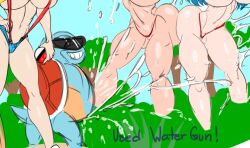 3girls ass_to_ass big_ass big_breasts bimbo cum female kasumi_(pokemon) misty_(pokemon) multiple_girls pokemon squirtle sun1sol tagme thick_thighs thong thong_bikini what