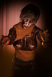 3d breasts heather_mason looking_at_viewer poster sfm shirt_open silent_hill skeletron27 source_filmmaker undead zombie zombie_girl