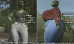 1girls 3d anthro ass ass_expansion before_and_after breast_expansion breasts chubby chubby_anthro coolmaster98 deeja dialogue female huge_ass huge_breasts sequence skyrim talking_to_viewer text the_elder_scrolls thick_thighs thunder_thighs tight_clothing time_skip voluptuous weight_gain wide_hips