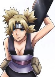 >:) 1girls 7:5_aspect_ratio adapted_costume alternate_version_at_source arm_above_head arm_guards armor armpit_focus armpits bag bangs bare_arms bare_legs black_forehead_protector black_shirt black_skirt black_tank_top blonde_hair blue_eyes breasts chest_plate cleavage closed_fan clothing cowboy_shot deep_armpits fan fanbox_reward female female_only folding_fan forehead_protector high_resolution holding_fan kunoichi large_breasts large_filesize legs looking_at_viewer medium_hair naruto naruto_(series) naruto_shippuden necroxxx no_background obi one_arm_up paid_reward parted_bangs presenting_armpit purple_armor quad_tails rotated sandy_blonde_hair satchel shirt skirt sleeveless smaller_version_at_source smile smooth_armpits solo sunagakure_symbol tank_top temari tessen third-party_edit topaz_a.i._gigapixel transparent_background upscaled very_high_resolution wafuku war_fan