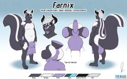 animal_genitalia anthro anus balls big_balls big_sheath bovid bovine cattle crotchboob cuntboy eyewear farnix_(farnix12) full-package_cuntboy genitals glasses herm hermaphrodite hi_res horn huge_sheath hybrid hyper hyper_genitalia hyper_sheath intersex male male_udder maleherm mammal mephitid model_sheet multi_genitalia owligatorstudios penis puffy_anus pussy sheath skunk solo text udder_balls udders