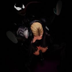 1boy 1girls 3d anal black_body black_penis blonde_hair female full_nelson full_nelson_(legs_held) full_nelson_anal gwen_stacy gwen_stacy_(spider-verse) human light-skinned_female light_skin long_tongue male marvel penis pussy raimundo_ortins scportins sharp_teeth spider-gwen spider-man_(series) standing_full_nelson straight symbiote tongue_out torn_clothes torn_costume venom_(marvel)