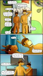 absurd_res anthro casual_nudity chapter_4 comic coming_out confusedraven dialogue duo equid equine father hi_res horse male mammal nude page_31 parent son teenager young