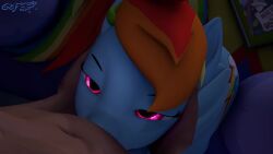 1boy 3d animated blowjob face_fucking fellatio fellatio_from_feral female feral friendship_is_magic godoffury human human_on_feral human_penetrating light-skinned_male loop male_on_feral moaning my_little_pony rainbow_dash_(mlp) smaller_female sound sехual tagme video zoophilia