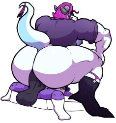 amazon_position bawdy_the_ram blue_fur clothed clothed_sex draco_von_merrick draconicprince_(artist) dragon drunk_sex furry garter_belt_socks gay huge_cock mattress oc office_clothing power_bottom purple_hair ram scalie sketch small_top_big_bottom smaller_male tail thong underwear underwear_on_tail white_background white_scales yaoi