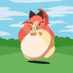 animated arabel_cottonbun big_breasts breasts calorie energyunit fat female furry furry_only