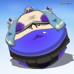 1girls big_breasts blueberry_inflation breasts bridget_(guilty_gear) female guilty_gear inflation spherical_inflation sugarrollart sunken_head sunken_limbs tagme