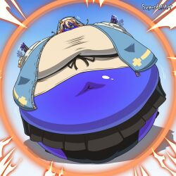 big_breasts blueberry_inflation breasts female spherical_inflation sugarrollart sunken_head sunken_limbs tagme