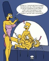 bart_simpson caught caught_cumming caught_in_the_act cum female human incest lisa_simpson male marge_simpson nipples straight tagme the_fear the_simpsons