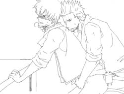 2boys anal censored gay gintama hijikata_toshiro kondou_isao male male_only yaoi