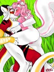 anthro canine dahlia_(katski) dee dragon female fur furry hybrid katski rodent sex skunk squirrel wolf yuri