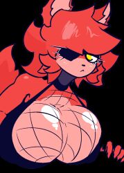 1girls big_breasts blue_bra boob_window bra cally3d clazzey cryptiacurves eyepatch fazclaire's_nightclub female female_only fexa fexa_(cryptia) fishnet_shirt fishnets five_nights_at_freddy's foxy_(cally3d) foxy_(fnaf) fredina's_nightclub huge_breasts stormkinght