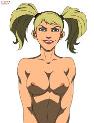 1girls accurate_art_style batman:_assault_on_arkham batman_(series) blonde_hair blue_eyes breasts dc dc_comics edit female female_only harleen_quinzel harley_quinn nipples nude nudity oppai-suki pigtails solo tagme transparent_background