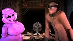 1boy 1girls 3d big_breasts boobs five_nights_at_freddy's five_nights_at_freddy's_2 purple_girl source_filmmaker spy spy_(team_fortress_2) team_fortress_2 wendy_afton