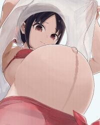 1girls animated animated_gif armpits belly belly_button belly_inflation belly_movement big_belly bikini blinking cumflated_belly female female_only fetal_movement flat_chest flat_chested huge_belly human human_only kaguya-sama_wa_kokurasetai_~tensai-tachi_no_renai_zunousen~ large_belly linea_nigra low-angle_view outie_navel pregnancy pregnant pregnant_belly pregnant_female pregnant_kicks sarong shinomiya_kaguya simple_background solo solo_female three-quarter_view white_background