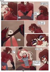 big_breasts blush canada_(countryhumans) comic comic_page countryhumans countryhumans_girl female female/male long_hair low_res male page_6 poland_(countryhumans) red_body red_nipples red_skin reikmer white_hair