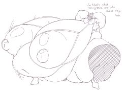 1boy bara bhm big_belly bobthetanuki bouncing_belly bouncing_breasts busty_boy ducktales extrasizedbob fishnets hairy_armpits male_only male_with_breasts merlock monochrome overweight overweight_male presenting_belly presenting_breasts showing_off stockings