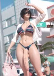 1futa 3d ada_wong beach big_penis bikini casual clothing eyewear futa_only futanari huge_cock human intersex pale_skin public resident_evil resident_evil_2 resident_evil_2_remake solo swimwear zeroshimi