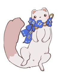 ambiguous_gender anus black_nose collar feral flower fur lying mammal moon_kurumi mustelid musteline nu:_carnival on_back paws plant solo stoat tail topper_(nu:_carnival) true_musteline weasel x_anus