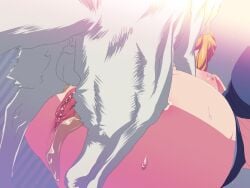 blonde_hair blue_eyes canine cum_in_pussy cum_in_pussy cum_inside okiyo rush_rise_line wolf zoophilia