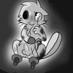 1boy amputee boner erect_penis erection eye_socket furry gay gore grayscale happy_tree_friends heart_nose hook male male_ryona naked nude one_eye otter russell_(htf) self_harm self_harm_scars unknown_artist whiskers wooden_leg