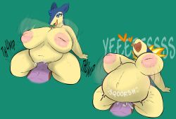 big_breasts big_penis breasts female furry huge_cock inflation penis plantedpot pokemon pokemon_(species) typhlosion