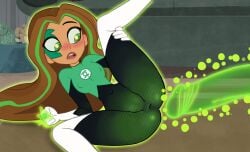 1girls accurate_art_style ass big_ass big_breasts blush bodysuit brown_hair cats62 clothing dark-skinned_female dark_skin dc dc_comics dc_super_hero_girls female green_eyes green_lantern green_tentacles imminent_penetration jessica_cruz latina laying_on_side leg_up legs_held_open lips long_hair mangamaster masturbation on_side open_mouth penis_tentacles perky_breasts skin_tight spread_legs tan-skinned_female tan_skin thick_thighs thin_waist translucent_tentacles white_gloves wide_hips