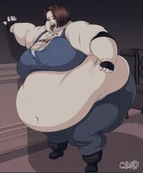 bbw belly_overhang big_belly big_breasts big_butt big_female butt chocolate chocolate_covered chubby chubby_female chunkerchunks exhausted fat fat_ass fat_female fat_girl fat_rolls fat_woman huge_belly jill_valentine large_female massive_belly massive_butt morbidly_obese morbidly_obese_female obese obese_female out_of_breath overweight overweight_female resident_evil resident_evil_3 resident_evil_3_remake ssbbw thick_thighs