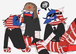 2boys clover_loverboy countryhumans gay gay_sex jerkingoff male male/male russia_(countryhumans) sex sitting smearing spread_legs united_states_of_america_(countryhumans) yaoi