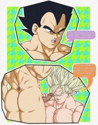 ass bara dragon_ball dragon_ball_z duo erection imminent_oral lebaxix male_only muscular_ass muscular_male nude penis penis_grab yaoi