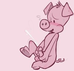 2019 2_toes 4_fingers anthro anthro_only balls beady_eyes biped blush bodily_fluids clothed clothing cum cumshot digital_media_(artwork) domestic_pig ejaculating_cum ejaculation erection erection_under_clothing feet fingers foreskin genital_fluids genitals glans hand_on_penis head_tuft hi_res humanoid_genitalia humanoid_penis littlestfuzz male male_only mammal marvel masturbation mismatched_humanoid_penis nude open_mouth orgasm penile penile_masturbation penis peter_porker pink_body simple_background sitting smile solo spider-ham spider-ham_(character) spider-man:_into_the_spider-verse suid suina sus_(pig) tail toes toony tuft