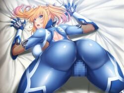 big_ass big_butt blonde_female blonde_hair bodysuit game_cg large_ass large_butt shinganji_kurenai tagme_(character) taimanin_(series) taimanin_asagi_battle_arena taimanin_rpgx taimanin_suit