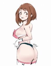 ass big_ass big_breasts bikini female hero_outfit_(mha) my_hero_academia ochako_uraraka relaxjon sideboob