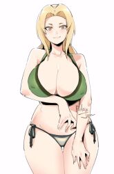 big_breasts bikini blonde_hair cleavage curvy naruto relaxjon thick_thighs tsunade wide_hips