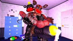 big_dick big_penis cötty_cändy five_nights_at_freddy's five_nights_at_freddy's_4 foxy_(fnaf) ingame_model male male/male male_only nightmare_(fnaf) nightmare_foxy semen tagme