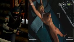 before_and_after big_breasts blonde_hair busty camera_view captured captured_heroine damsel_in_distress hard_nipples iq_(rainbow_six) kidnapped looking_at_camera looking_at_viewer military_uniform monika_weiss prisoner rainbow_six rainbow_six_siege scelusnizer tied_up