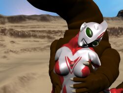 erect_nipples gigalady groping_breasts superheroine_factory ultraman_(franchise)