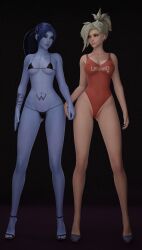 3d bikini legs mercy overwatch pose raimundo_ortins widowmaker