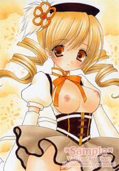 1girls 2d blonde_hair breasts drill_hair mahou_shoujo_madoka_magica momonocaramel solo tagme tomoe_mami