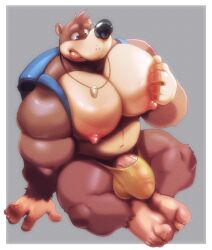 abs backpack bag banjo-kazooie banjo_(banjo-kazooie) biceps bulge cursedmarked furry huge_pecs male male_focus male_only muscle muscles muscular muscular_arms muscular_ass muscular_back muscular_legs muscular_male muscular_thighs nipples pecs underwear veins veiny_penis