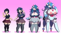 ass_expansion bimbofication breast_expansion eye_color_change female hair_color_change human_to_anthro human_to_pokemon oni pokemon prinnydood skin_color_change species_transformation tagme thigh_expansion transformation transformation_sequence