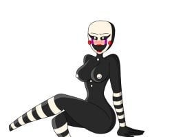 1girls blush classic_fnaf_2_marionette classic_fnaf_2_puppet female five_nights_at_freddy's marionette_(fnaf) original_fnaf_2_marionette original_fnaf_2_puppet puppet_(fnaf) smile tagme thick_thighs white_background white_eyes